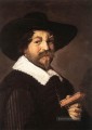 Porträt eines Mannes hält ein Buch Niederlande Goldene Zeitalter Frans Hals